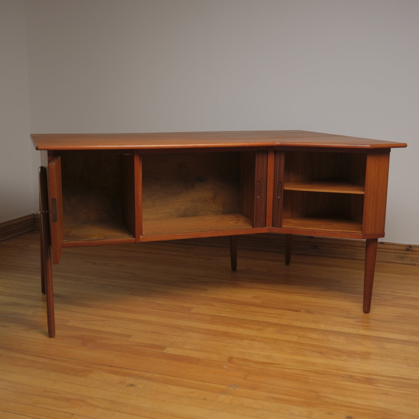 Danish Teak Desk with two Tambours
