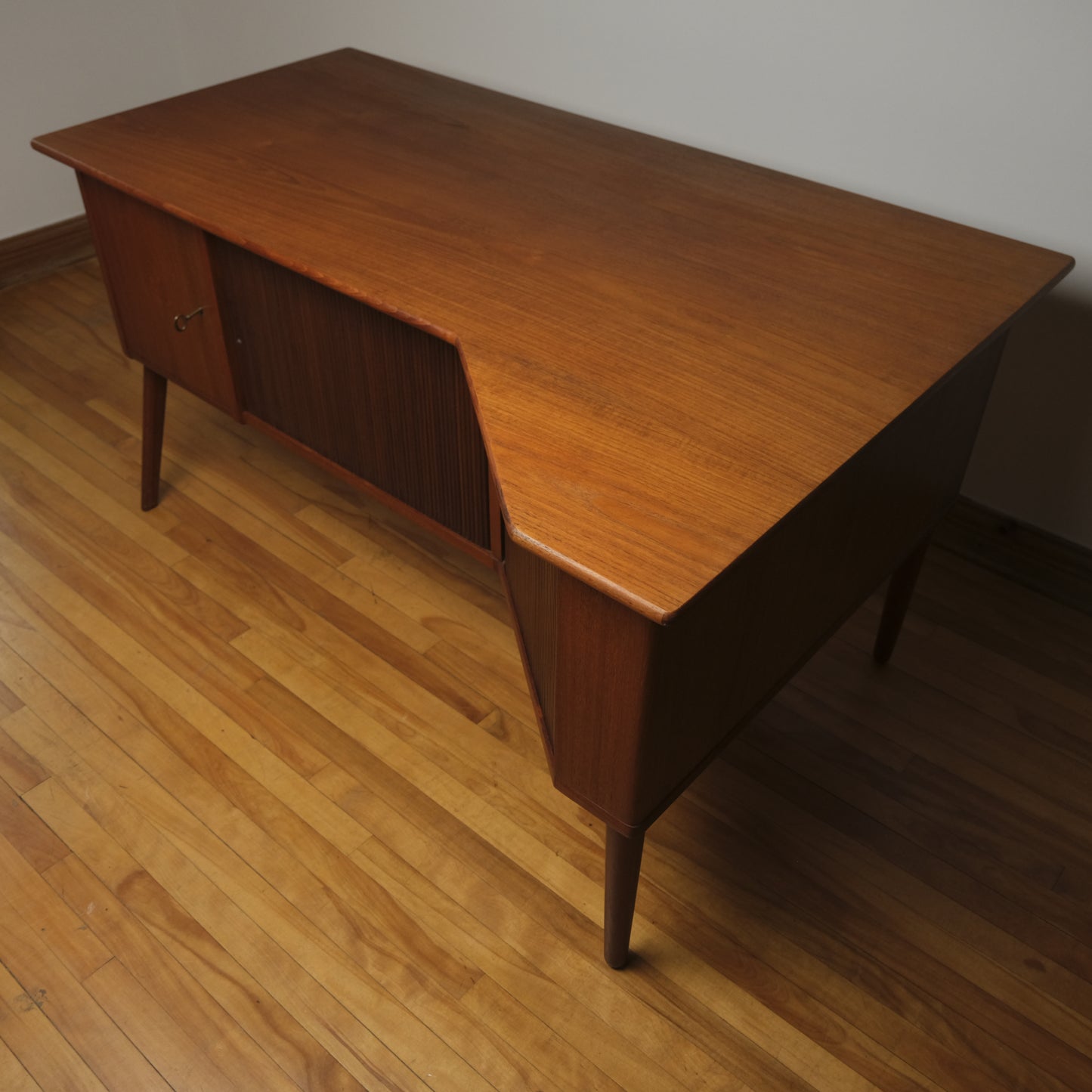 Danish Teak Desk with two Tambours