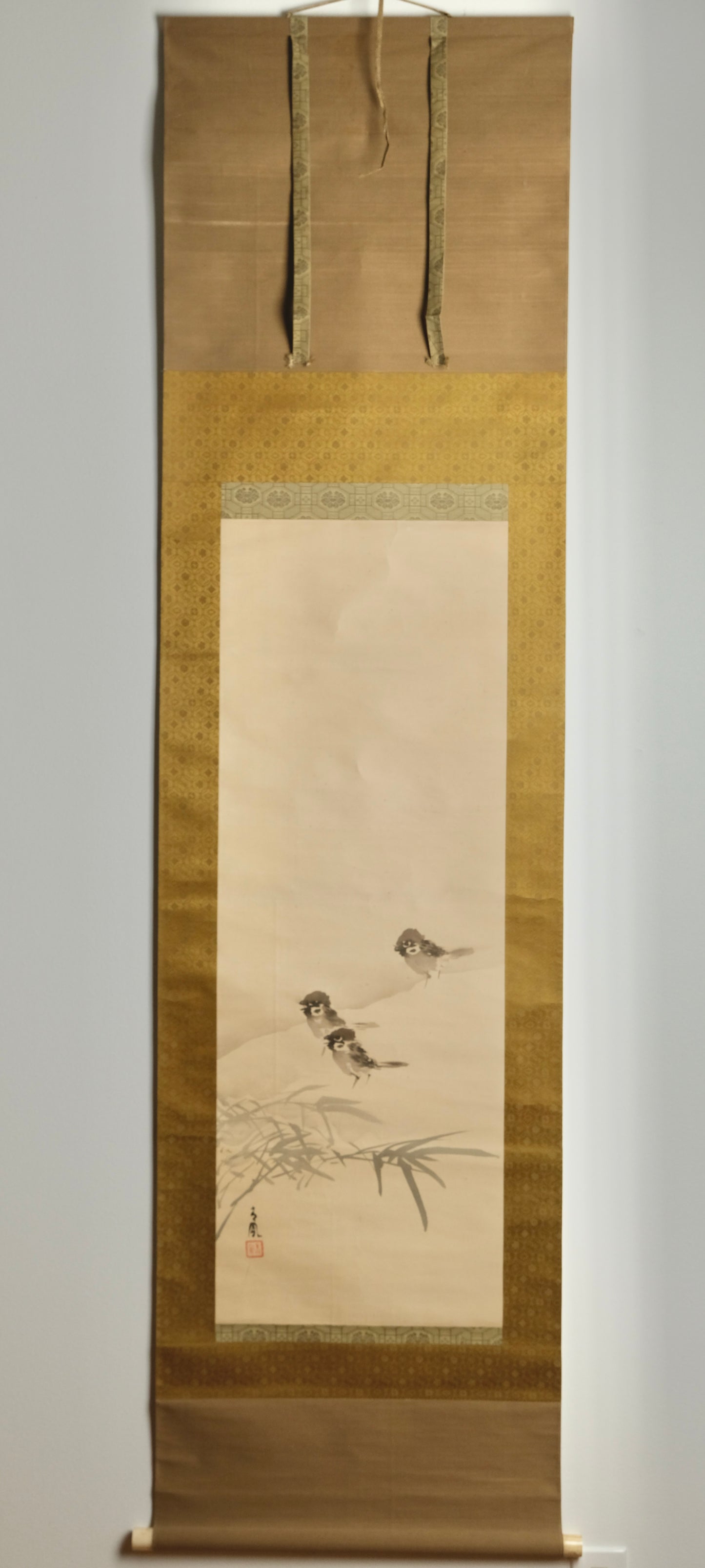 Mochizuki Seiho-望月青鳳(1866-?)一 Sparrows In The Snow -すずめと雪