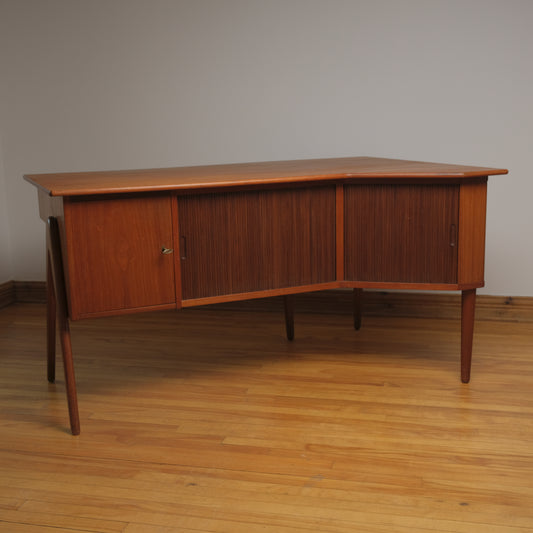 Danish Teak Desk with two Tambours