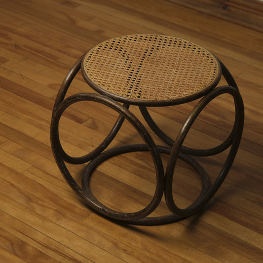 Vintage MCM Bentwood Cane Thonet Style Stool