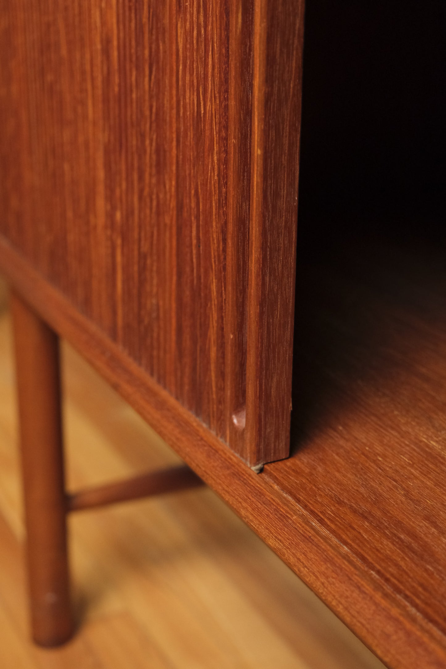 Danish Teak Cabinet with Tambour by Peter Hvidt