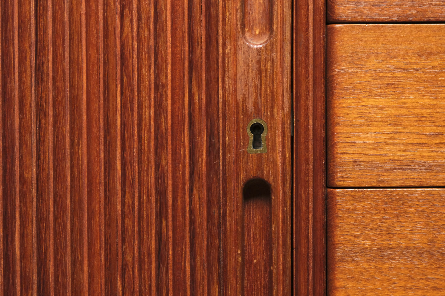 Danish Teak Cabinet with Tambour by Peter Hvidt